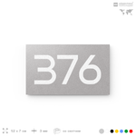 Номер на дверь 376, табличка на дверь для офиса, квартиры, кабинета, аудитории, склада, серая 120х70 мм, Айдентика Технолоджи