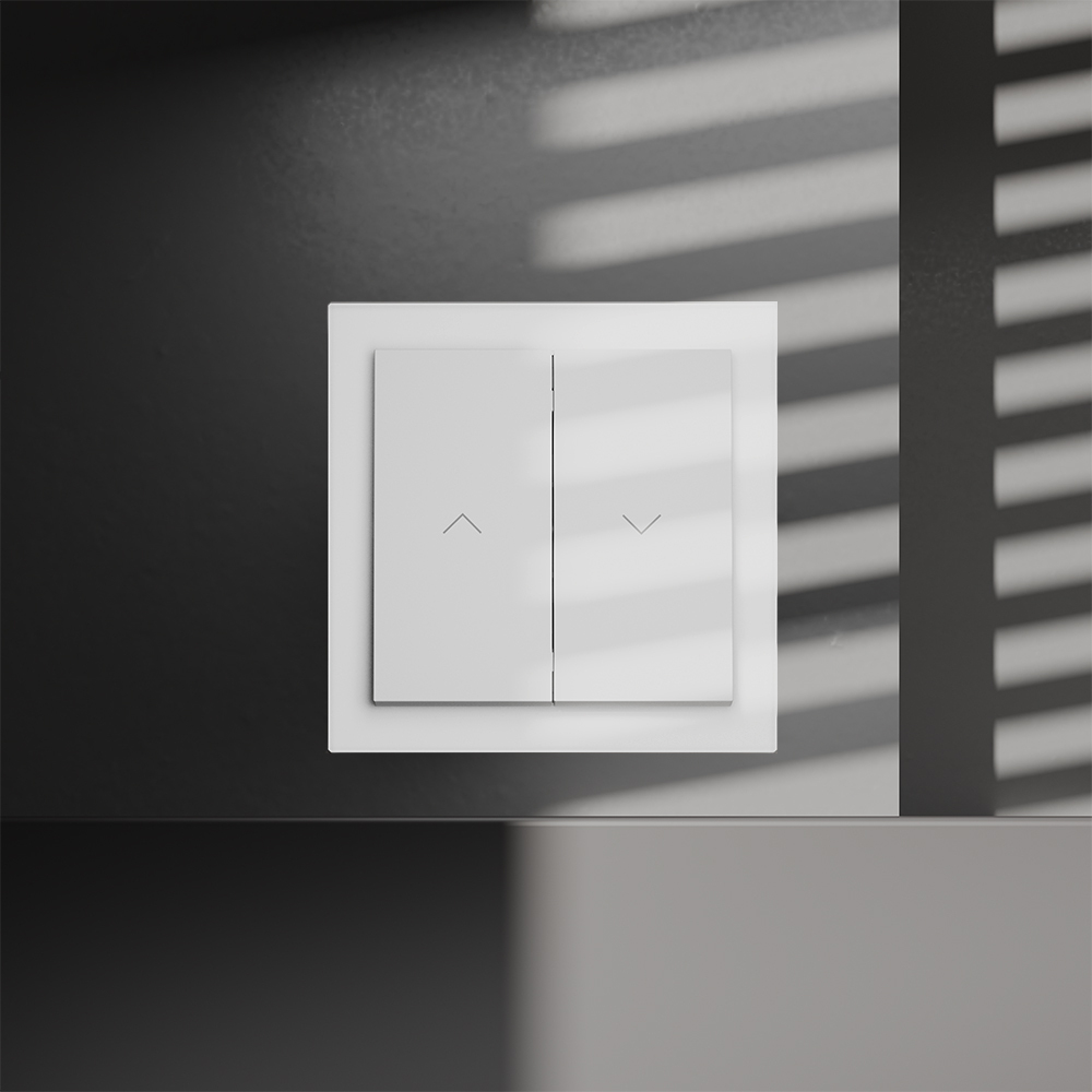 Выключатель встраиваемый VOLTUM S70 для жалюзи 10А, (белый матовый)