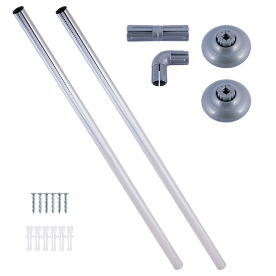 Карниз для ванной угловой Г-образный 90х90 см. Besser BS 0475H