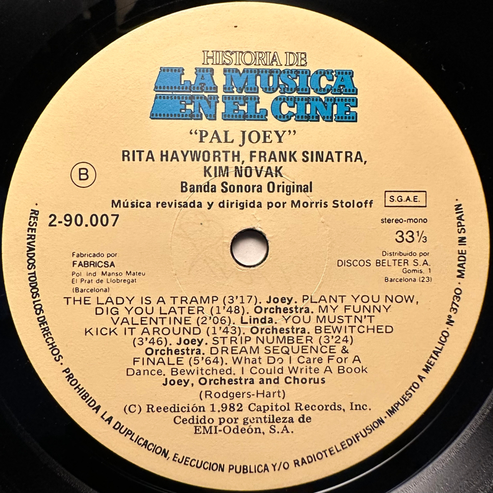 Frank Sinatra, Rita Hayworth, Kim Novak - Pal Joey (Испания 1982г.)