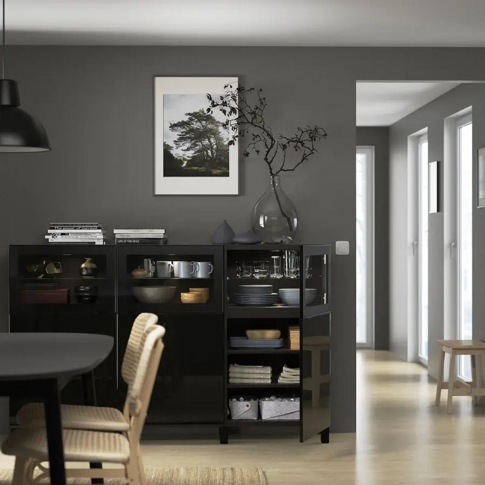 Комбинация для хранения - IKEA BESTÅ/BESTA/ БЕСТА/БЕСТО ИКЕА, 180x42x112 см, черный