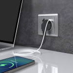 Розетка с заземлением, шторками и USB тип A+C (серебряный рифленый )