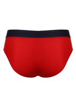 Классические мужские плавки с контрастным поясом (Размер: M) (Цвет: красный)