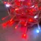 Светодиодная нить 100 красных LED ламп с мерцанием, 10 м., 24В, прозрачный провод ПВХ, LTC (PST100BLW-10-1R)