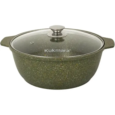 Кастрюля-жаровня 4л «Trendy style»(malachite) со стеклянной крышкой ж41tsml