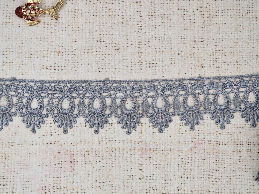 Кружево плетеное, ш. 4,5-5 см, серый