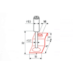 Гвозди монтажные пироксилиновые PA32- M6Z2 (гвозь-подвес под шпильку М6, 100 шт/уп) FEDAST