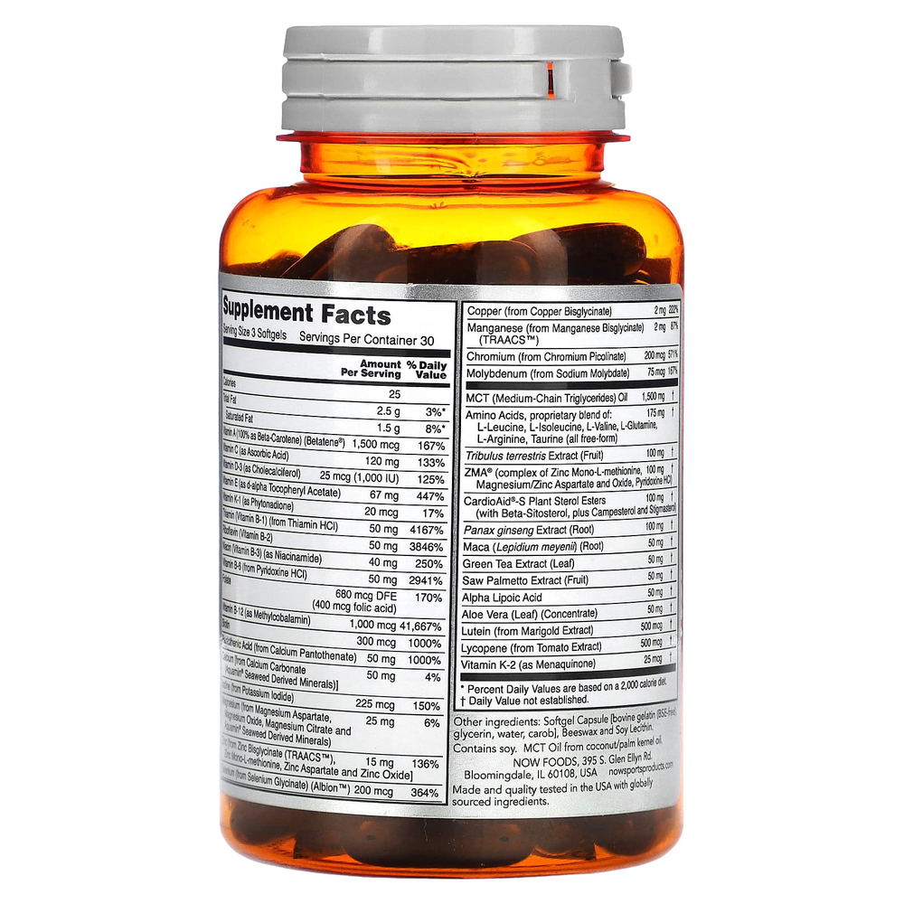 NOW Foods, Sports, мультивитамины для мужчин и женщин, 90 мягких таблеток