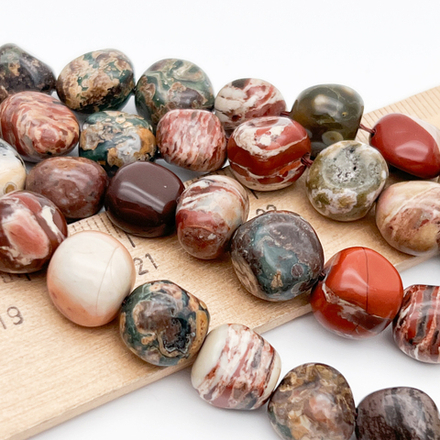 Яшма + риолит бусины, фриформ, размер около 10,5-12 мм, цена за набор 8 бусин