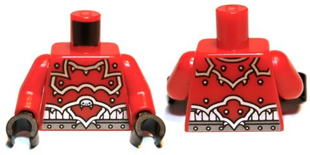 Торс красная броня и серебряный пояс (Ниндзяго)