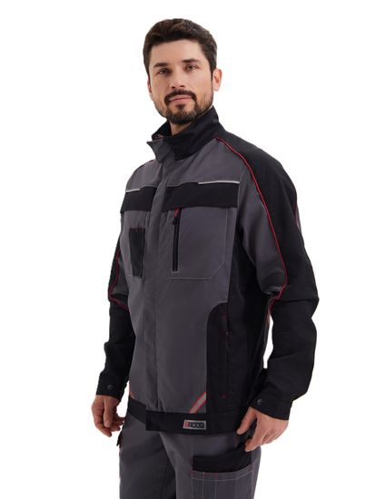 Костюм "Коста" куртка+брюки, цв. серый/черный/красный (тк.Tomboy)