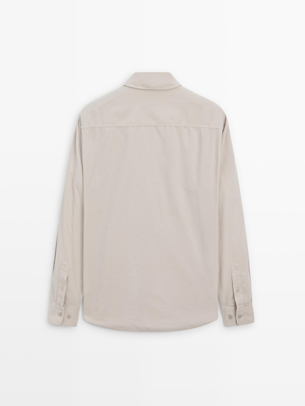 Massimo Dutti Рубашка прямого кроя в рубчик, бежевый