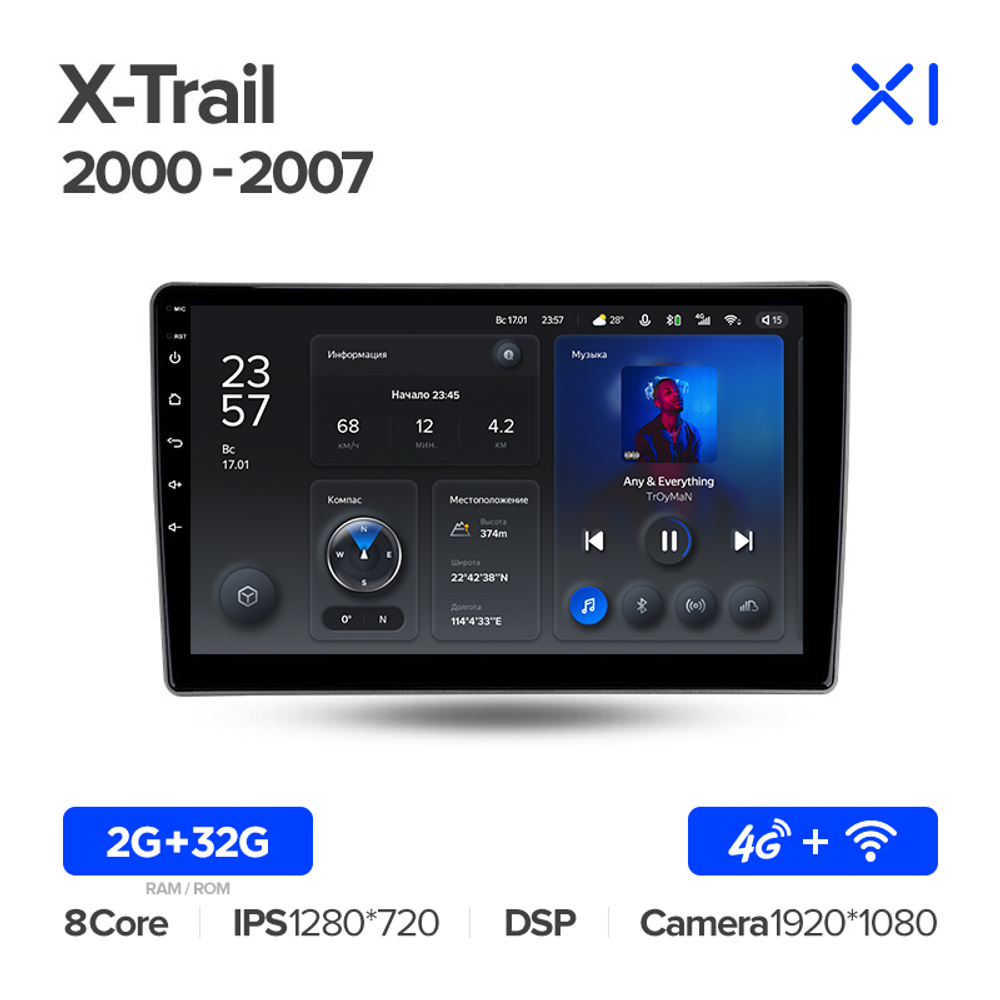 Teyes X1 10.2" для Nissan X-Trail 2000-2007