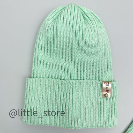 Шапка со снудом, Нежная мята