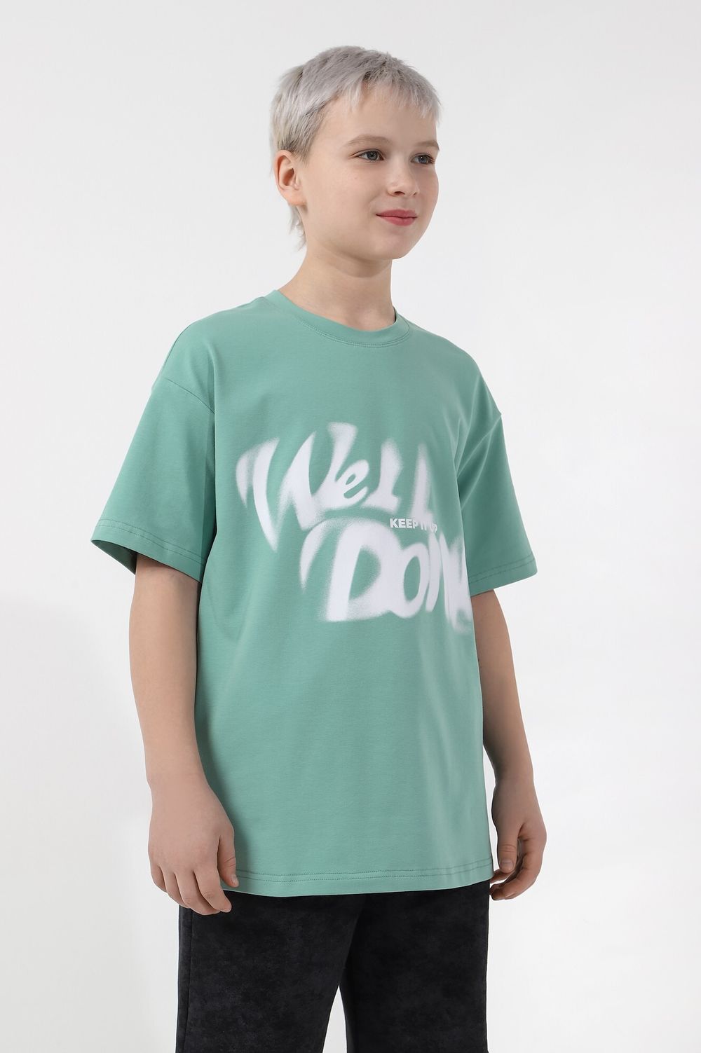 Фуфайка (футболка) для мальчика  Леон-3 Виотекс ЗЕЛЁНЫЙ