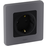 Розетка с заземлением со шторками 16А 250В антрацит Inspiria Legrand