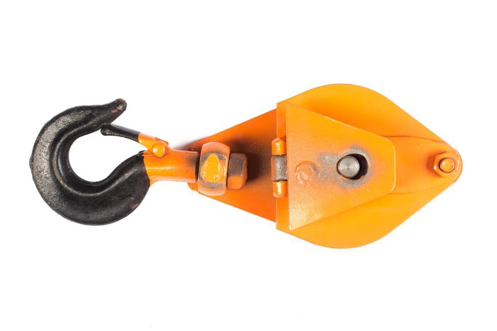 Блок монтажный однорольный с  крюком TOR 1 т с откидной щекой