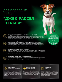 Корм сухой для взрослых собак породы Джек Рассел Терьер, с ягненком, 2,5 кг, QUATTRO