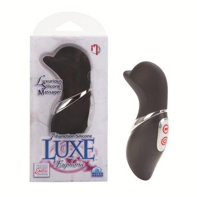Чёрный клиторальный стимулятор 7-Function Silicone Luxe Euphoria Massagers (Цвет: черный)