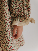 Платье с воротником в цветочек, Бежевый