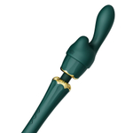 Зеленый аккумуляторный вибратор-вонд 29,1см с насадками Zalo Kyro Wand Massager Turquoise Green