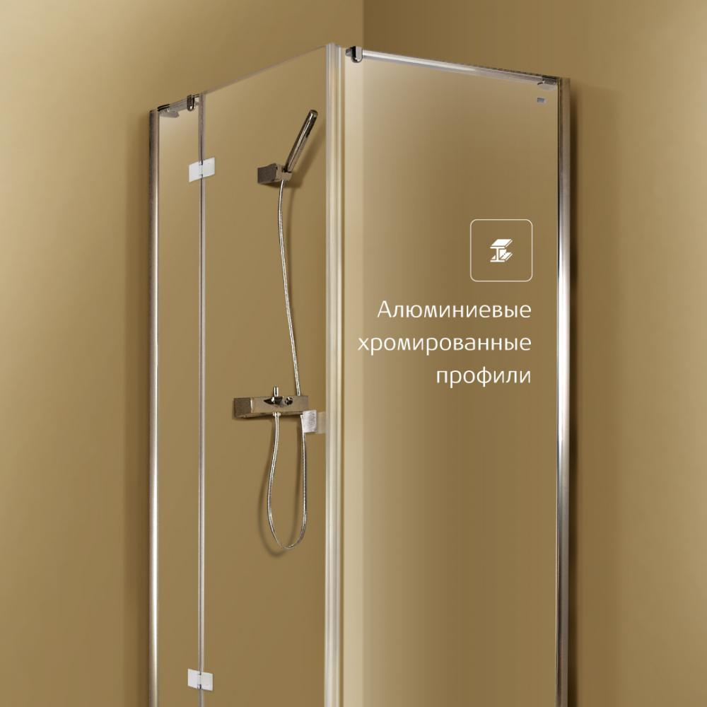 Душевое ограждение Roca Metropolis, дверь распашная 90X195 см, прозрачное стекло, профиль хром 7MP3409012M