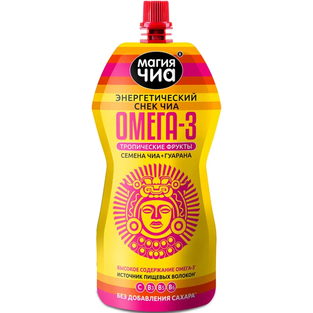 Энергетический снек Чиа Омега-3 Тропические фрукты МАГИЯ ЧИА, 200 г, упаковка спереди