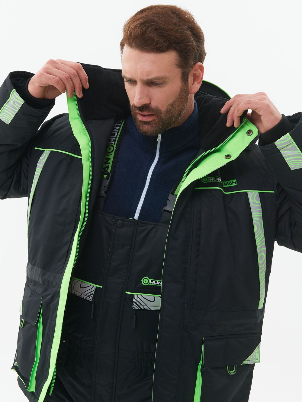 Костюм зимний Elbrus ткань Hit Membrane цвет Черный/Лайм