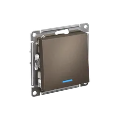 Выключатель 1-кл. СП AtlasDesign 10А IP20 (сх. 1а) 10AX с подсветкой механизм мокко SE ATN000613