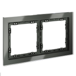 Рамка стеклянная VOLTUM S70 на 2 поста, (титан, стекло)