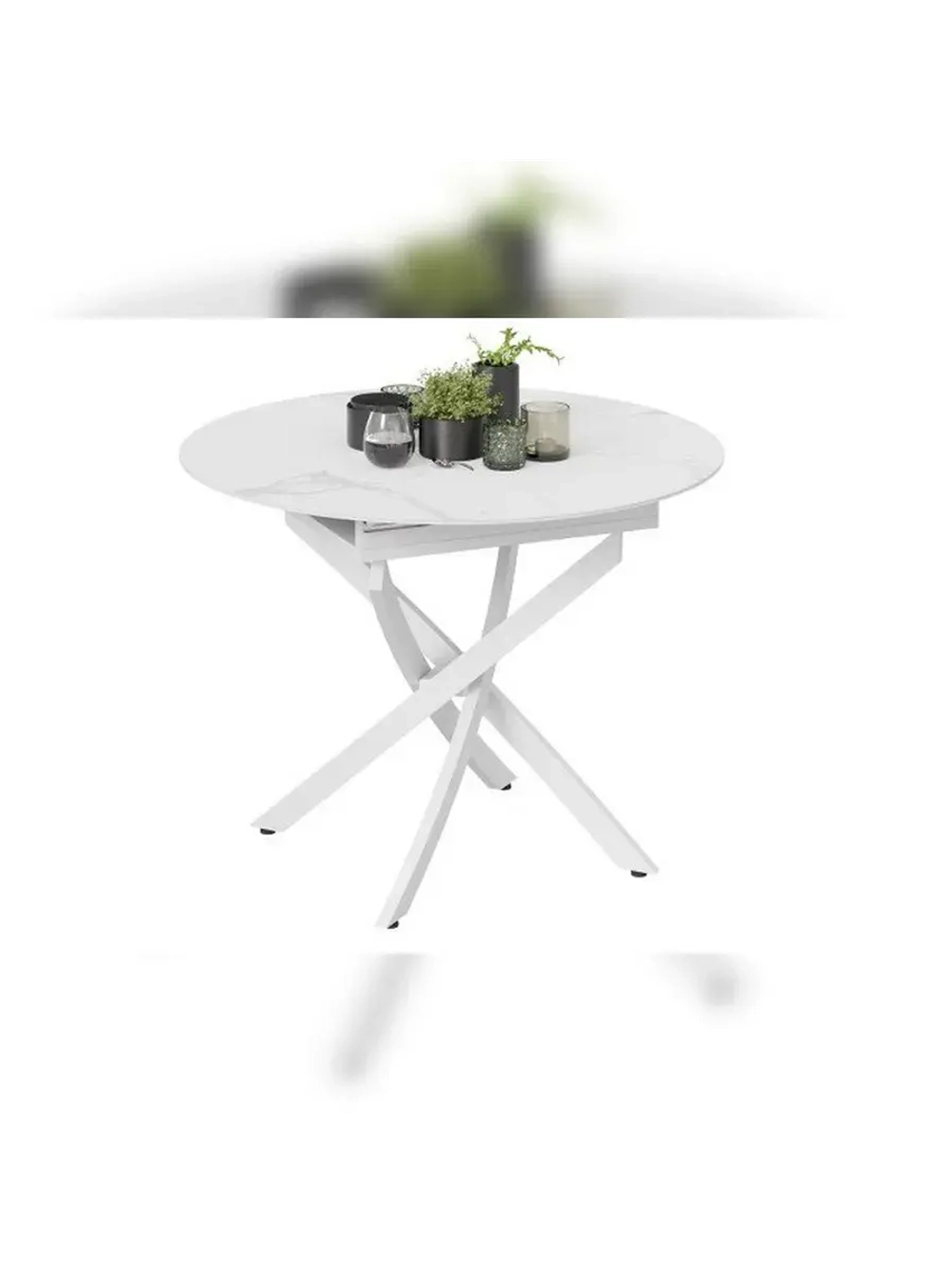 Стол кухонный обеденный круглый раздвижной 100,3х100,3х75 см