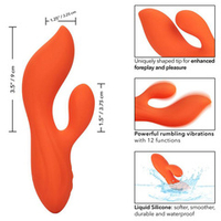 Оранжевый вибратор-кролик California Exotic Novelties Liquid Silicone Dual Teaser SE-4368-30-3