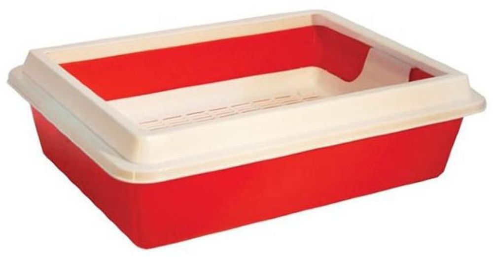 Туалет  для кошек "Кис", с сеткой и рамкой, глубокий, 40.5х30х12 см