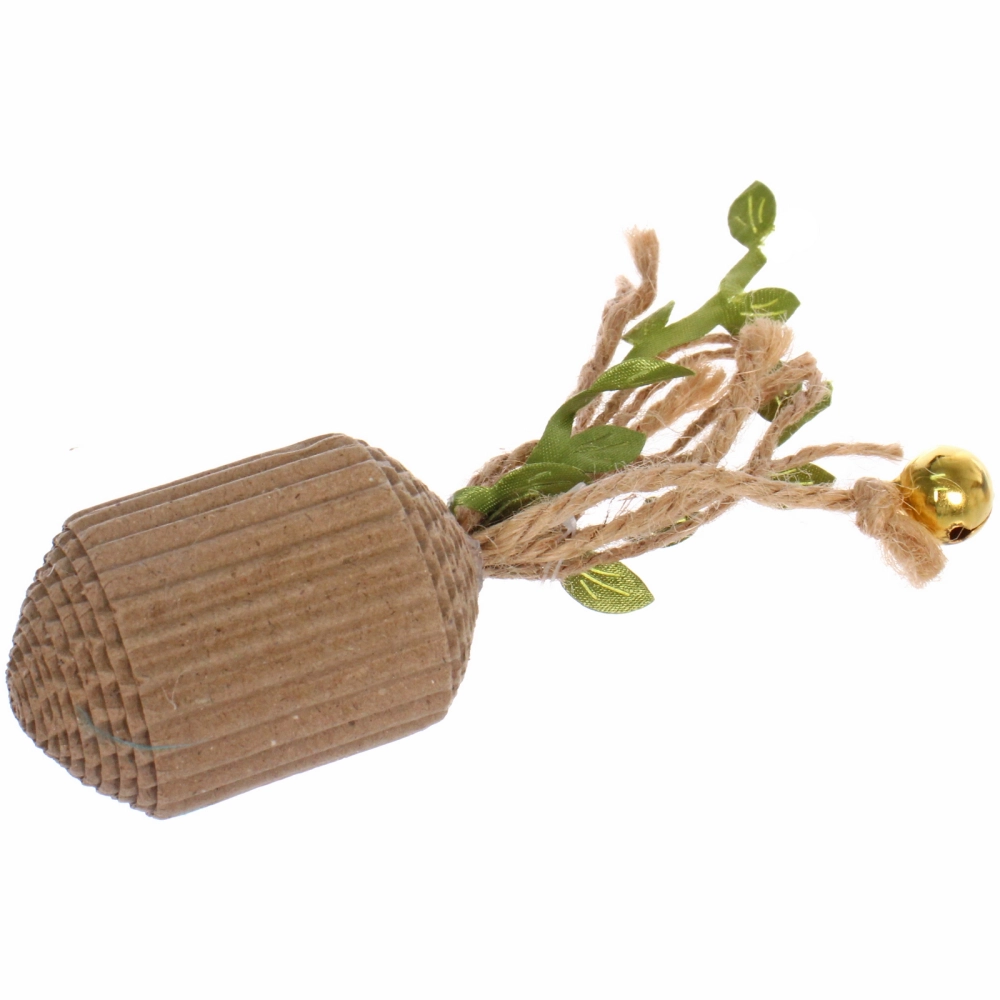 Игрушка - когтеточка «ЦапЦап», валик с бубенчиком, цвет коричневый, 12*5,3*3,8см