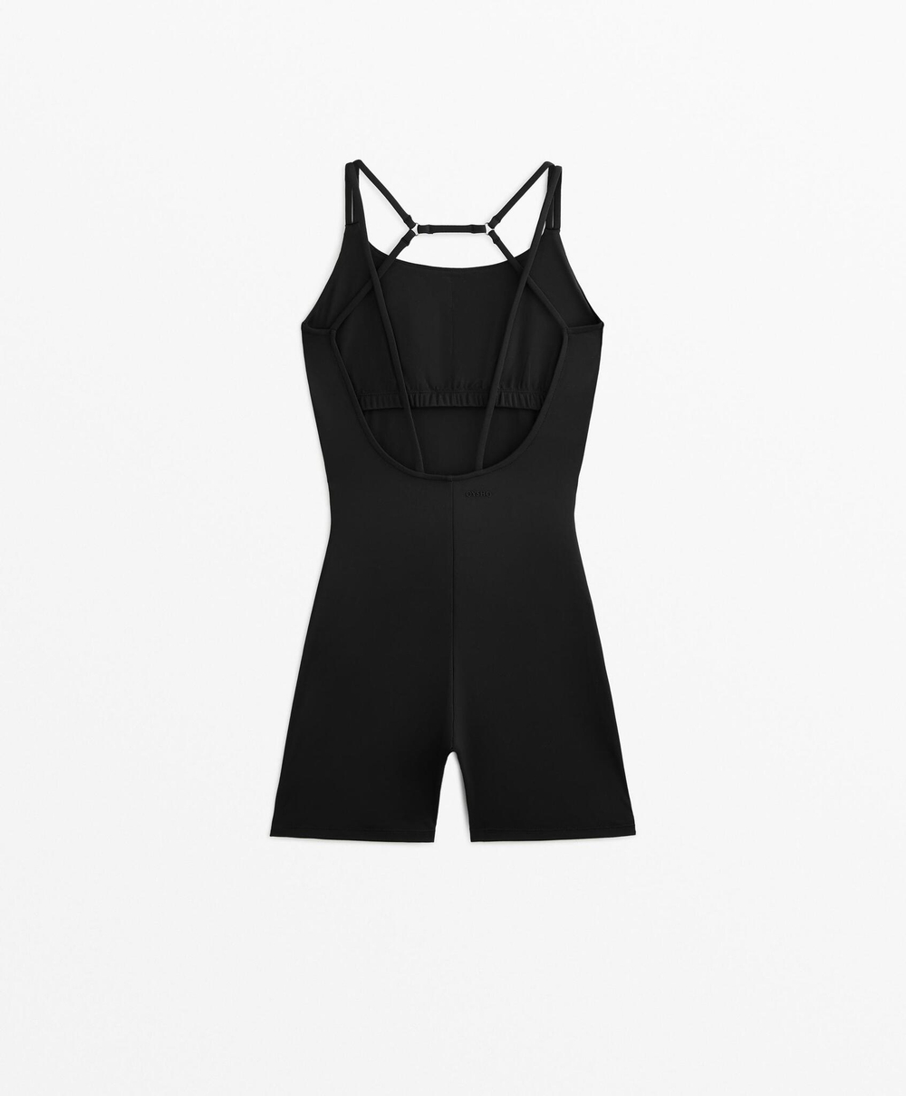 Oysho Короткий комбинезон Comfortlux с кольцами, черный