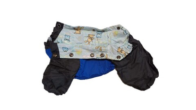 Комбинезон,  утепленный байкой 20 мальчик (обхват груди 35 - 40) ярко синий - черный