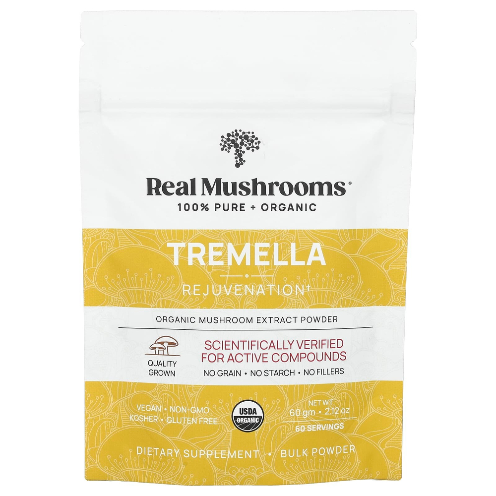 Real Mushrooms, Tremella, органический экстракт грибов в порошке, 60 г (2,12 унции)