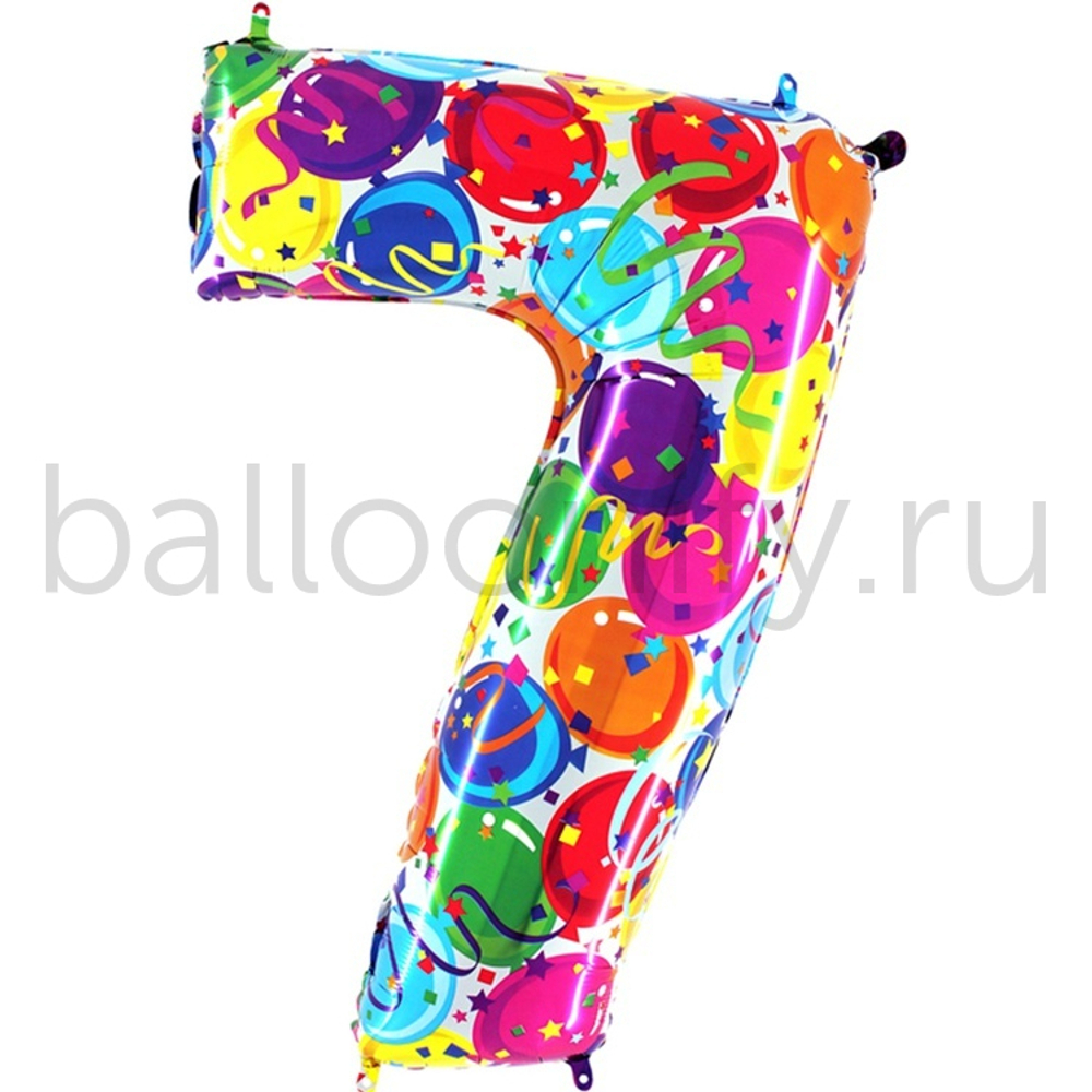 Шар ЦИФРА 7 Разноцветные шары 40" 102 см