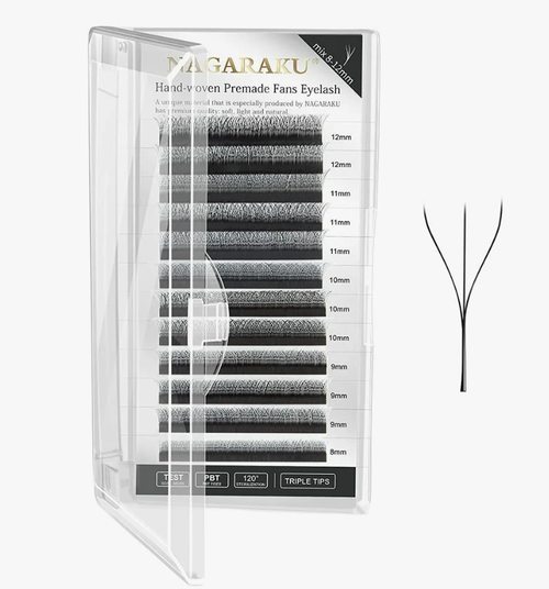 Ресницы черные NAGARAKU пучки MIX 3D
