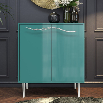 Комод Арт Колор Стайл Сильвер с 2 полками Пастельно-синий