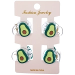 Заколки - крабики для волос детские 4шт «ЗЕФИР», авокадики, 2см●