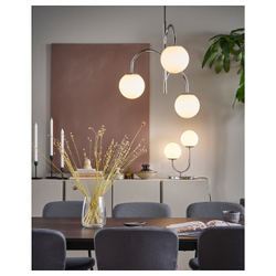 IKEA SIMRISHAMN  (ИКЕА СИМРИСХАМН)  -  Настольная лампа, хром/опаловое белое стекло, 42 см