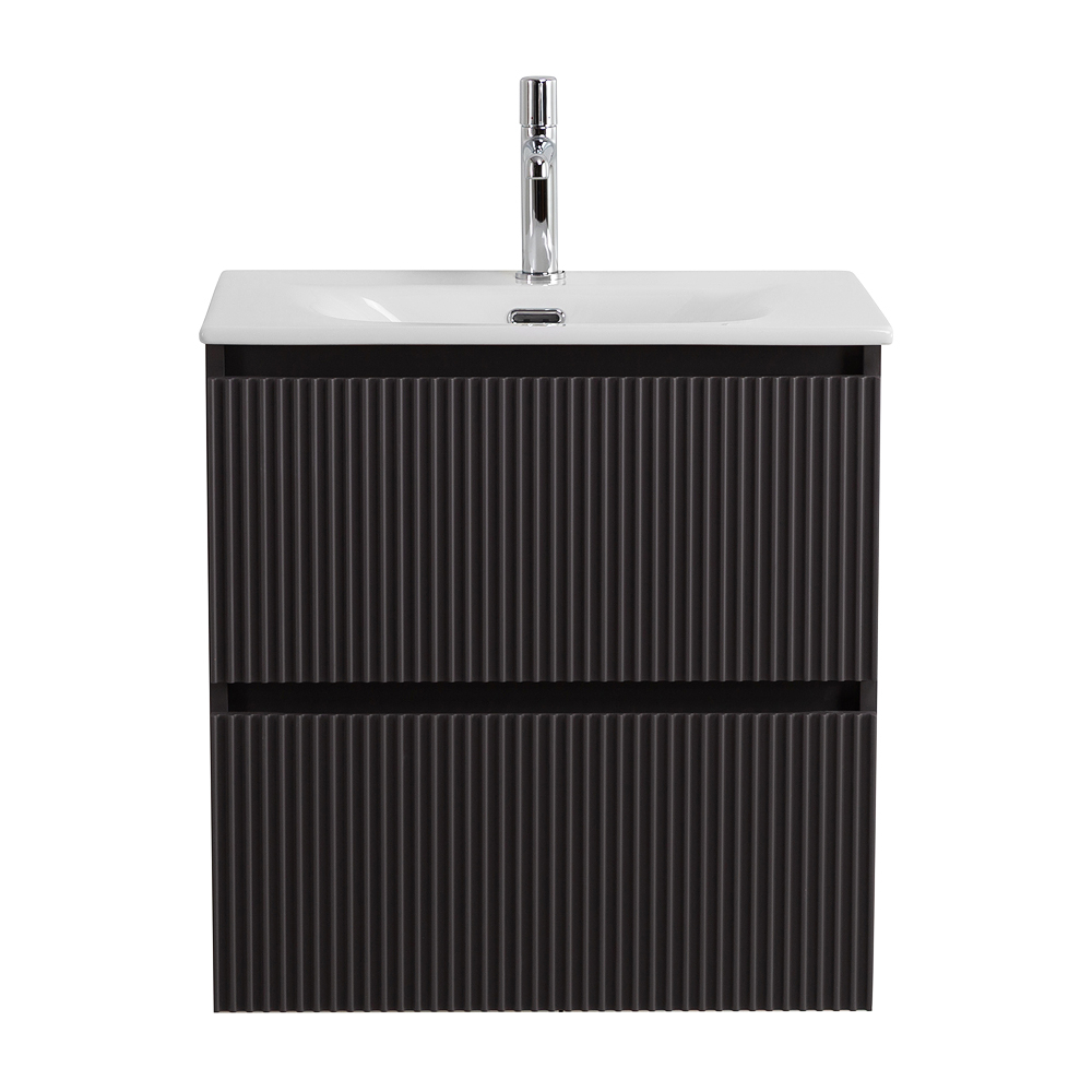 Тумба с раковиной подвесная BelBagno UNO-MINI-500-2C-SO-GSO Темно-Серый матовый, раковина белая BB-8099-3-50