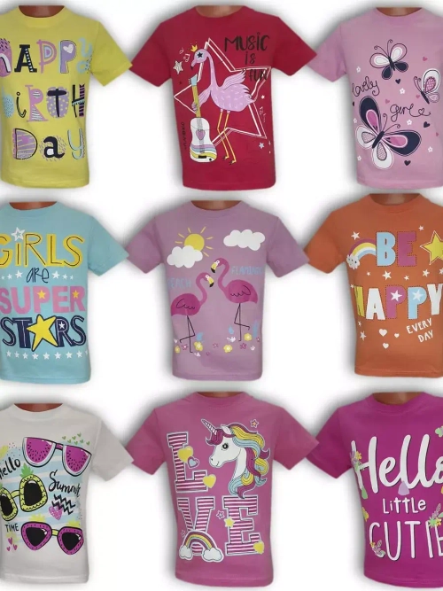 Футболка для садика и школы.девочка.набор 9 шт