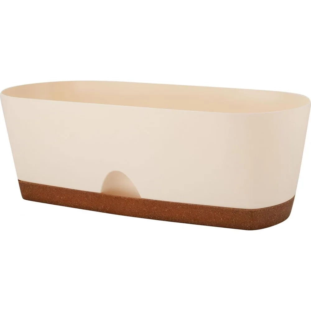 Балконный ящик InGreen WOOD, 40 см сливочный/бук