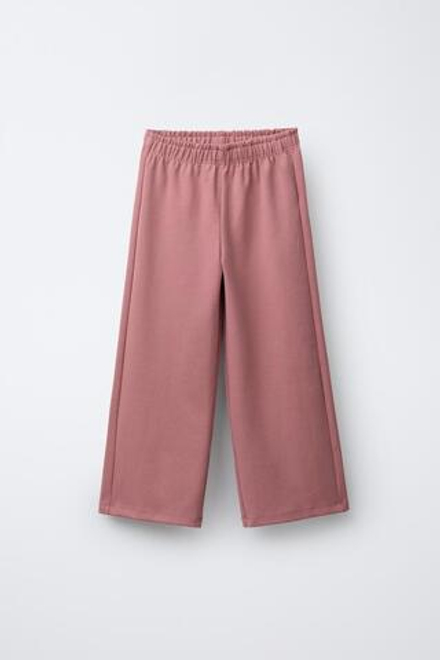 ZARA КОМПЛЕКТ ИЗ ТОЛСТОВКИ И БРЮК WIDE LEG ИЗ ТКАНИ ИНТЕРЛОК, РОЗОВЫЙ