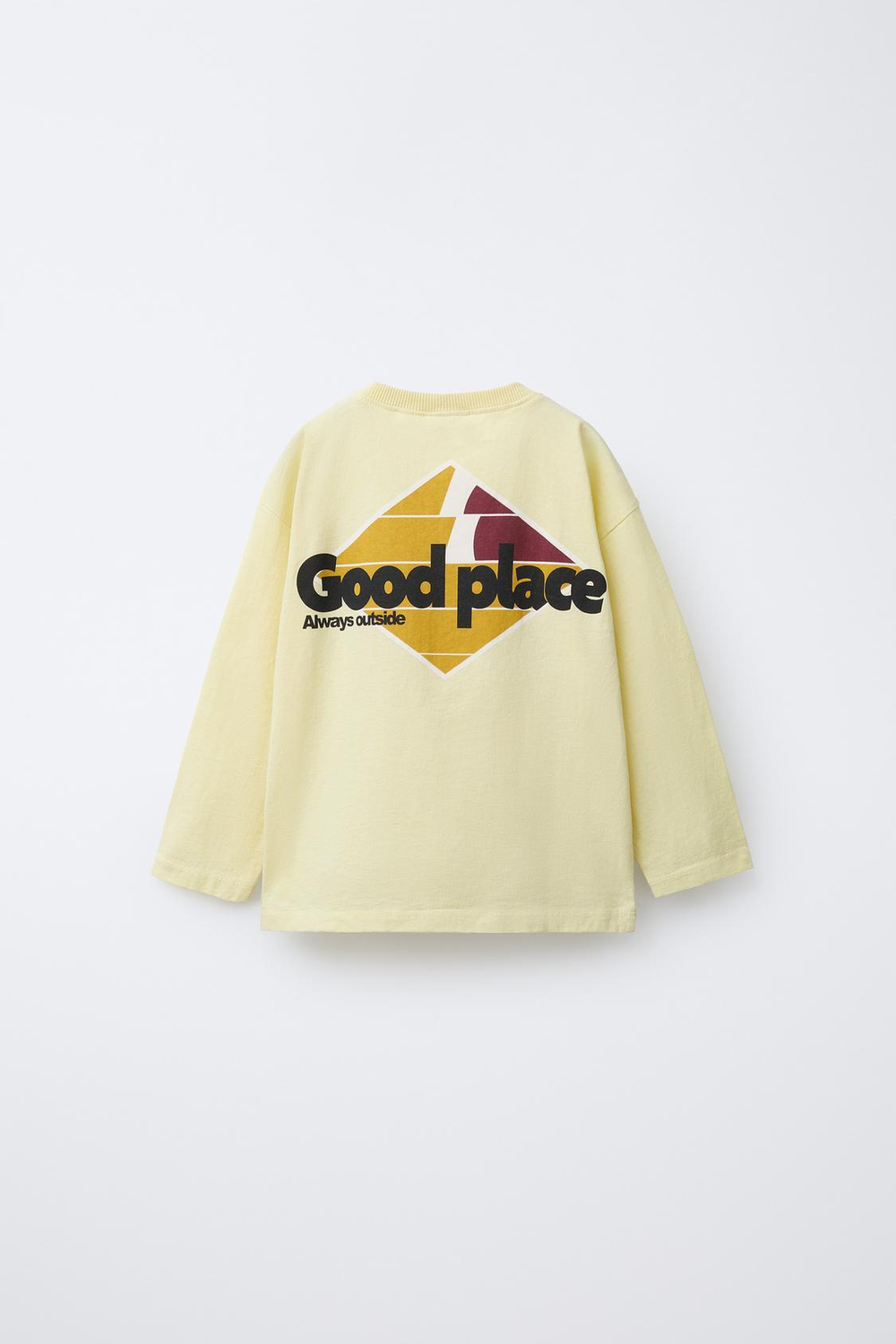 ZARA ЛОНГСЛИВ С НАШИВКОЙ И ПРИНТОМ, СВЕТЛО-ЖЕЛТЫЙ