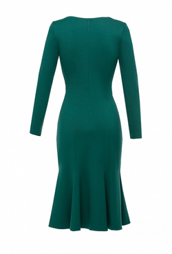 Трикотажное платье - годе зеленое 01-03-21 manito