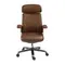 Офисное поворотное кресло 4211 из экокожи коричневого цвета