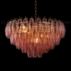 Люстра Cloyd CALCUTTA C6 / Ø60 см - латунь - розов.стекло (арт.11684)